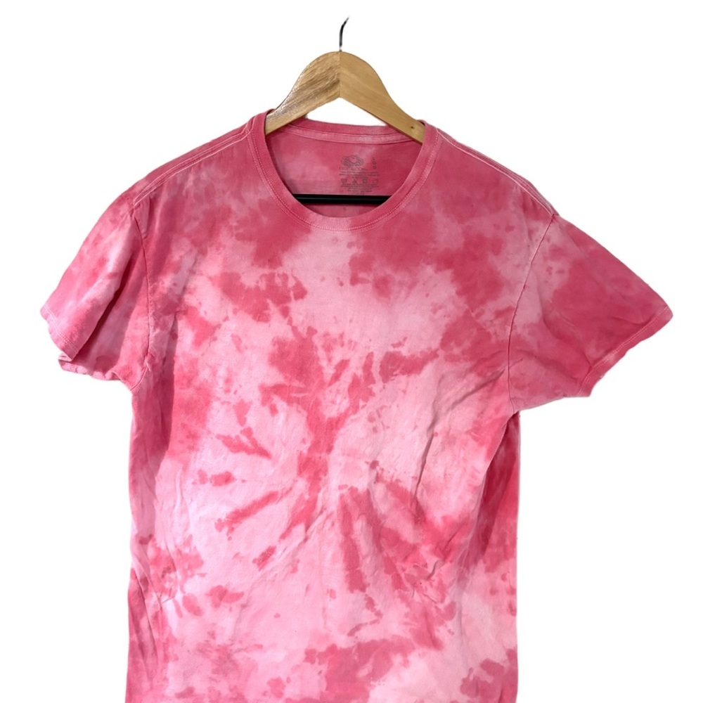 Fruit of the Loom Pink Tie-Dye T-Shirt | Size Large
